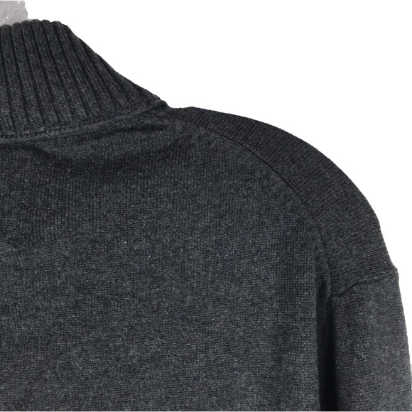 NWT Eddie Bauer Cotton Cashmere Sweater Pullover Button Knit Gray Men Large Tall - Picture 5 of 9